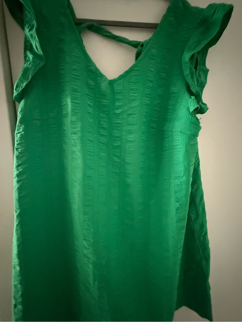 Bright Green Ruffle Sleeve Dress